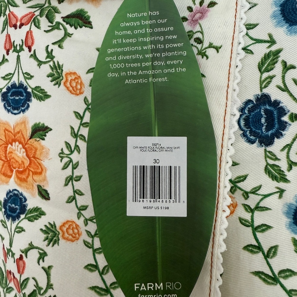 NEW Farm Rio Off-White Folk Floral Mini Wrap Skirt - Picture 7 of 12